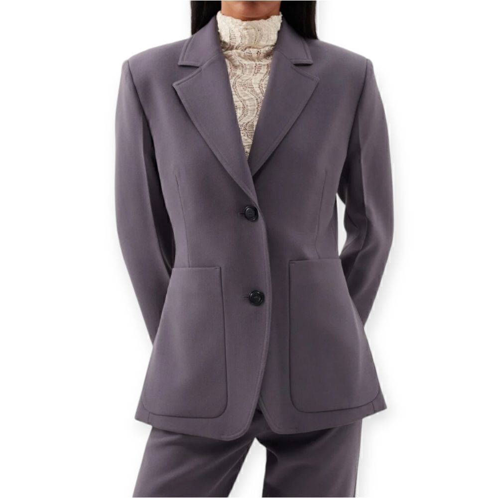 Rohe 70s Patch-Pocket Wool Blend Blazer Grey US 10 Fr 42. EXCELLENT Jacket